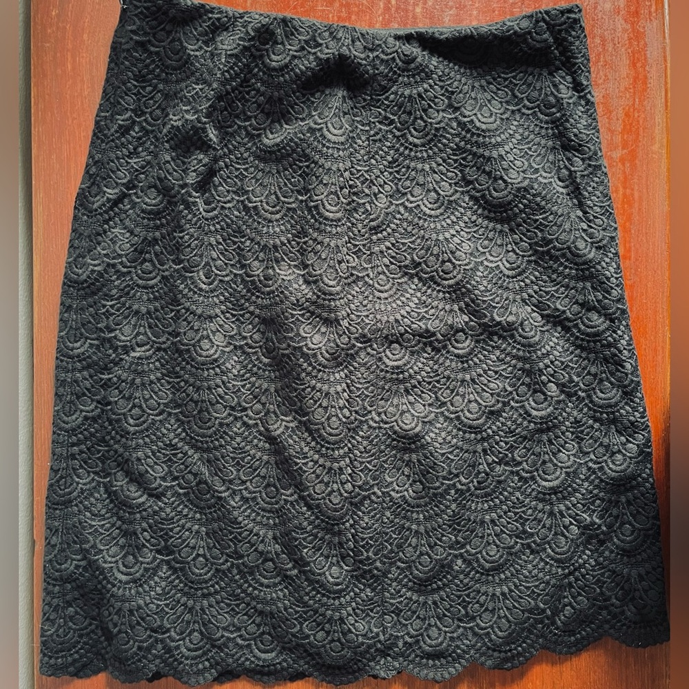 Talbots Scallop Lace Black Skirt.